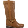 Stivali Estivi | Bikers Estivi | Personal Stivali Biker Alti Traforati con Cavigliera "Ely" - Cuoio