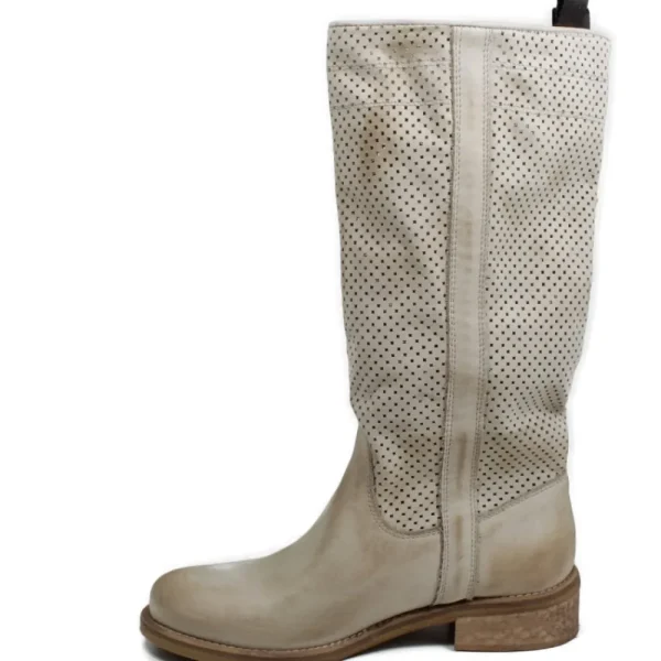 Stivali Estivi | Bikers Estivi | In Time Stivali Biker Alti Traforati "Flair" - Taupe