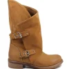 Stivali Estivi | Bikers Estivi | In Time Stivali Biker Boots Asimmetrici Estivi "MT/A" - Cuoio