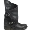 Stivali Estivi | Bikers Estivi | In Time Stivali Biker Boots Asimmetrici Estivi "MT/A" - Nabuk Nero