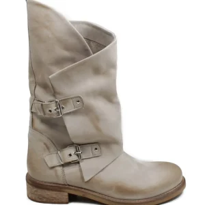 Stivali Estivi | Bikers Estivi | In Time Stivali Biker Boots Asimmetrici Estivi "MT/A" - Taupe