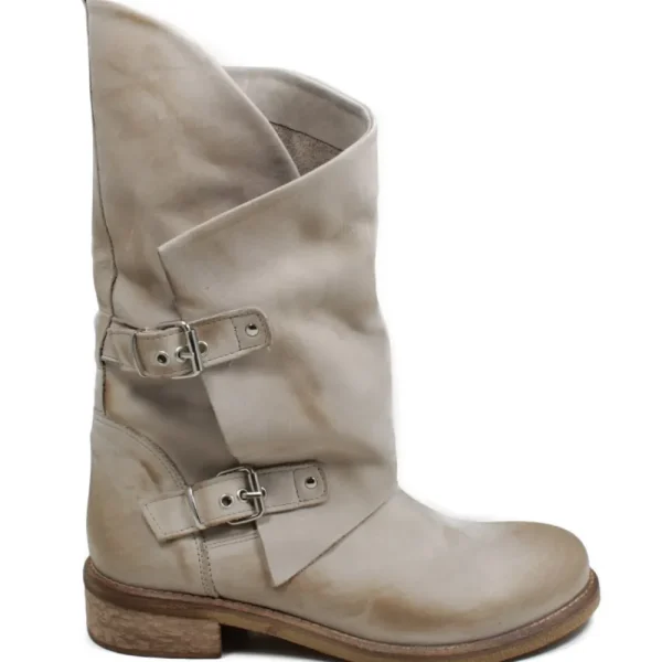 Stivali Estivi | Bikers Estivi | In Time Stivali Biker Boots Asimmetrici Estivi "MT/A" - Taupe