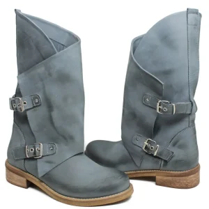 Bikers Estivi | Stivali Estivi | In Time Stivali Biker Boots Asimmetrici Estivi "MT/A" - Jeans