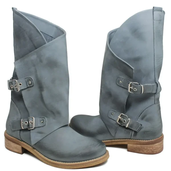 Bikers Estivi | Stivali Estivi | In Time Stivali Biker Boots Asimmetrici Estivi "MT/A" - Jeans
