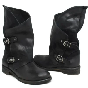 Stivali Estivi | Bikers Estivi | In Time Stivali Biker Boots Asimmetrici Estivi "MT/A" - Nabuk Nero