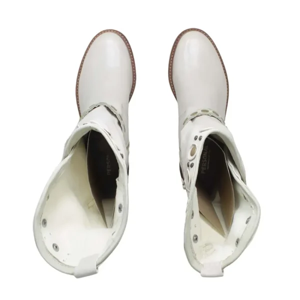 Stivali Estivi | Bikers Estivi | Personal Stivali Biker Boots con borchie e due cinturini "DALIA" - Lavato Beige