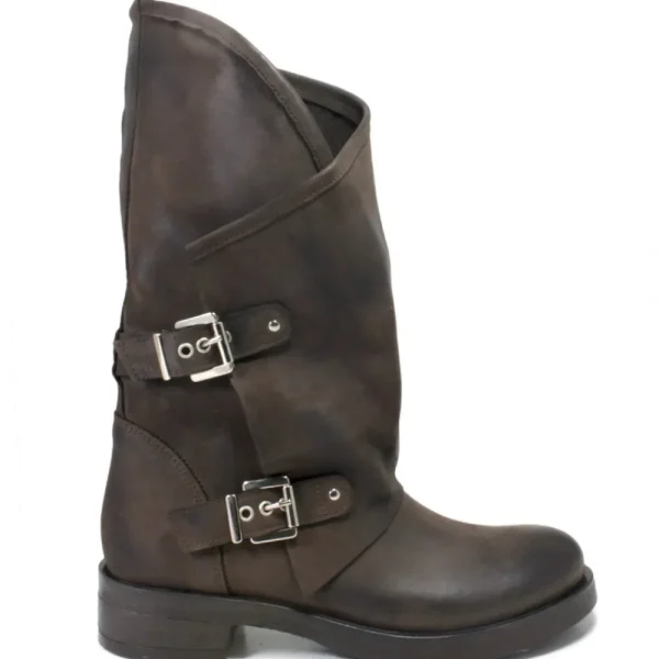 Stivali Invernali | Bikers Invernali | In Time Stivali Biker Boots con due fibbie "MANTRA/A" - Testa di Moro TestadiMoro
