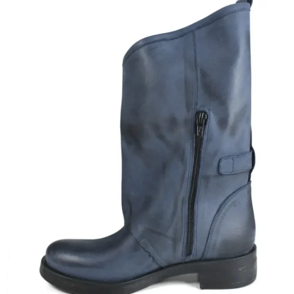 Stivali Invernali | Bikers Invernali | In Time Stivali Biker Boots con due fibbie "MANTRA/A" - Blu