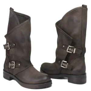 Stivali Invernali | Bikers Invernali | In Time Stivali Biker Boots con due fibbie "MANTRA/A" - Testa di Moro TestadiMoro