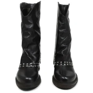 Stivali Invernali | Bikers Invernali | Personal Stivali Biker Boots con ghetta risvolto e borchiette "NIVES" - Lavato Testa di Moro TestadiMoro