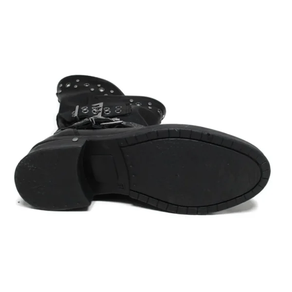 Stivali Invernali | Bikers Invernali | Personal Stivali Biker Boots con occhielli e due cinturini "DADA" - Nero