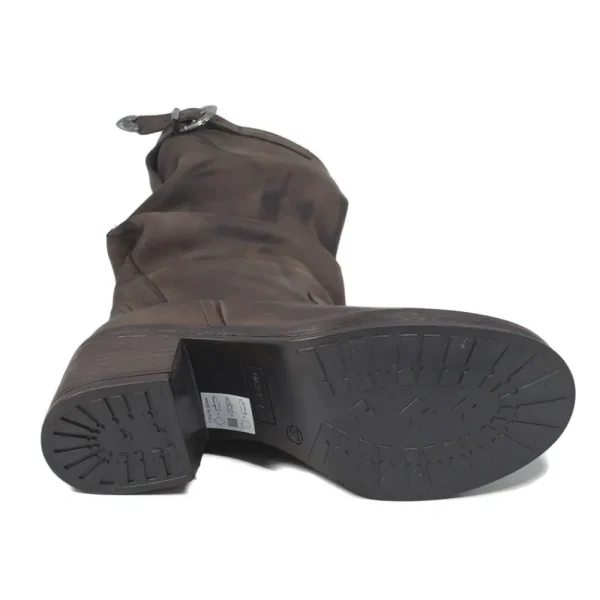 Stivali Con Tacco | Stivali Invernali | In Time Stivali Biker Boots Medi con Tacco "58/M" - Nabuk Testa di Moro TestadiMoro