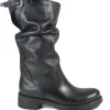Stivali Invernali | Bikers Invernali | In Time Stivali Biker Boots Metà Polpaccio "NOA/M" - Pelle Nero