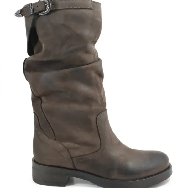 Stivali Invernali | Bikers Invernali | In Time Stivali Biker Boots Metà Polpaccio "NOA/M" - Testa di Moro TestadiMoro