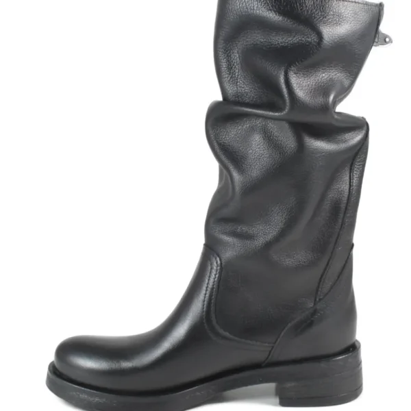 Stivali Invernali | Bikers Invernali | In Time Stivali Biker Boots Metà Polpaccio "NOA/M" - Pelle Nero