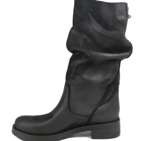 Bikers Invernali | Stivali Invernali | In Time Stivali Biker Boots Metà Polpaccio "NOA/M" - Nabuk Nero