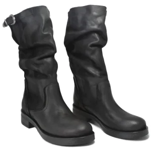 Bikers Invernali | Stivali Invernali | In Time Stivali Biker Boots Metà Polpaccio "NOA/M" - Nabuk Nero