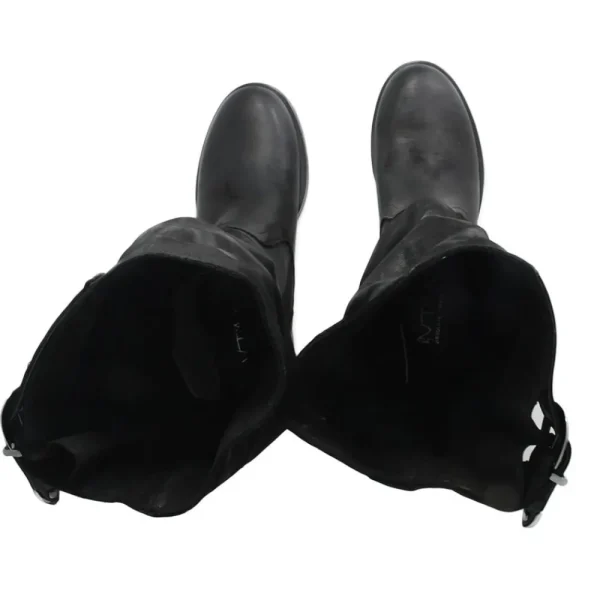 Bikers Invernali | Stivali Invernali | In Time Stivali Biker Boots Metà Polpaccio "NOA/M" - Nabuk Nero