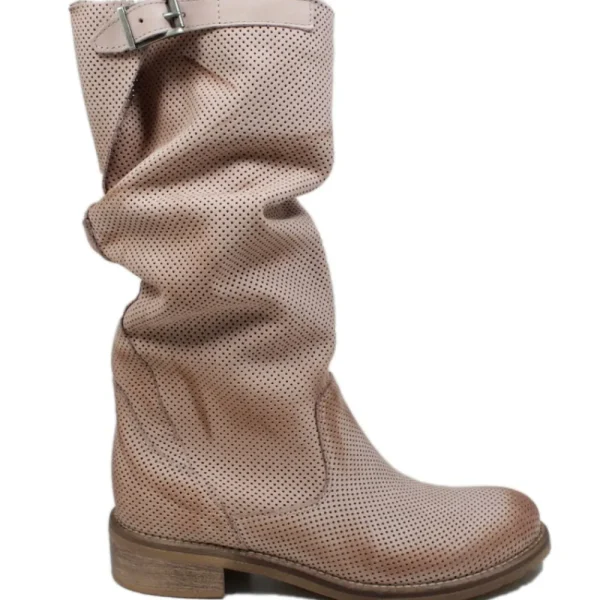 Bikers Estivi | Stivali Estivi | In Time Stivali Biker Boots Traforati Estivi "Bik/M" - Cipria