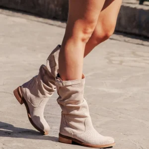 Bikers Estivi | Stivali Estivi | In Time Stivali Biker Boots Traforati Estivi "Bik/M" - Cipria