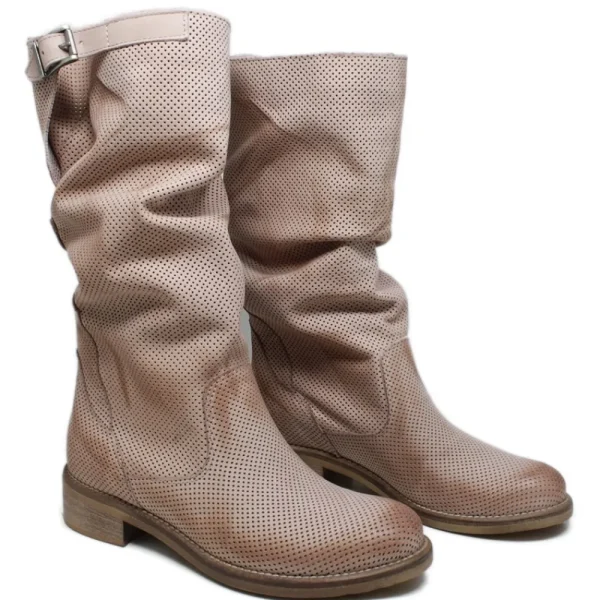 Bikers Estivi | Stivali Estivi | In Time Stivali Biker Boots Traforati Estivi "Bik/M" - Cipria