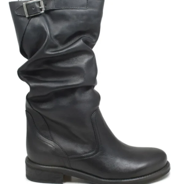 Stivali Estivi | Bikers Estivi | In Time Stivali Estivi Biker Boots "Soul/M" - Pelle Nero