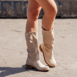 Bikers Estivi | Stivali Estivi | In Time Stivali Scamosciati "309B" - Beige