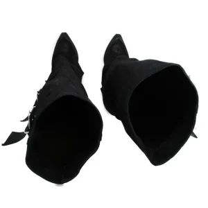 Stivali Con Tacco | Stivali Texani | Personal Stivali Texani Alti con Bavero Risvolto e 3 Fibbie "NOISE" -  Camoscio Nero